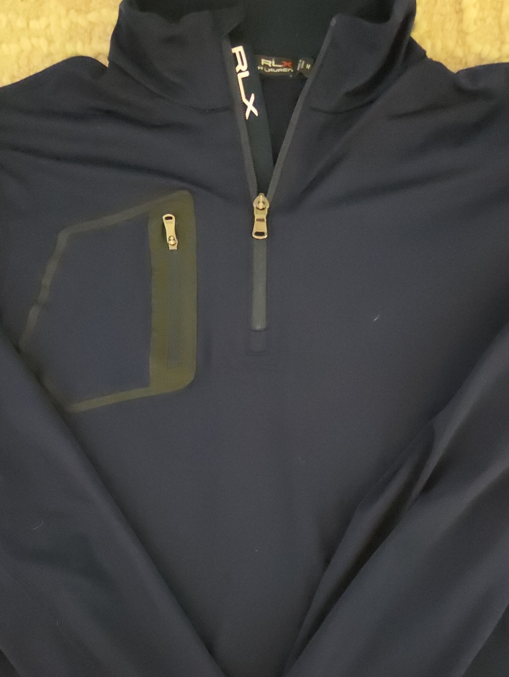 RLX Ralph Lauren Performance 1/4 Zip Golf Pullover - Navy Medium Springdale 1895